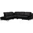 WOHNLANDSCHAFT in Leder Schwarz - Schwarz, Design, Leder/Metall (268/296cm) - Valdera WOHNLANDSCHAFT in Leder Schwarz - Schwarz, Design, Leder/Metall (268/296cm) - Valdera