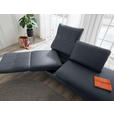 RÉCAMIERE in Echtleder Dunkelblau, Blaugrau  - Chromfarben/Blaugrau, Design, Leder/Metall (209/85-109/95-16cm) - Dieter Knoll