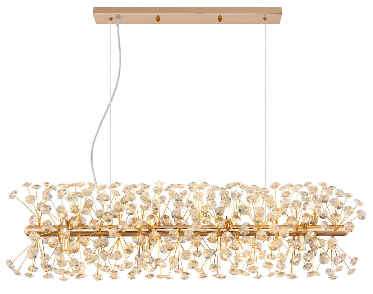 KŘIŠŤÁLOVÉ ZÁVĚSNÉ SVÍTIDLO, 90/30/150 cm  - průhledné/čiré, Lifestyle, kov/plast (90/30/150cm) - Globo