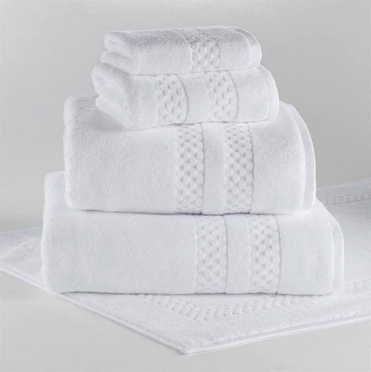 KUPAONSKI TEPIH bijela  CHECK  - bijela, Basics, tekstil (50/70cm) - Boxxx