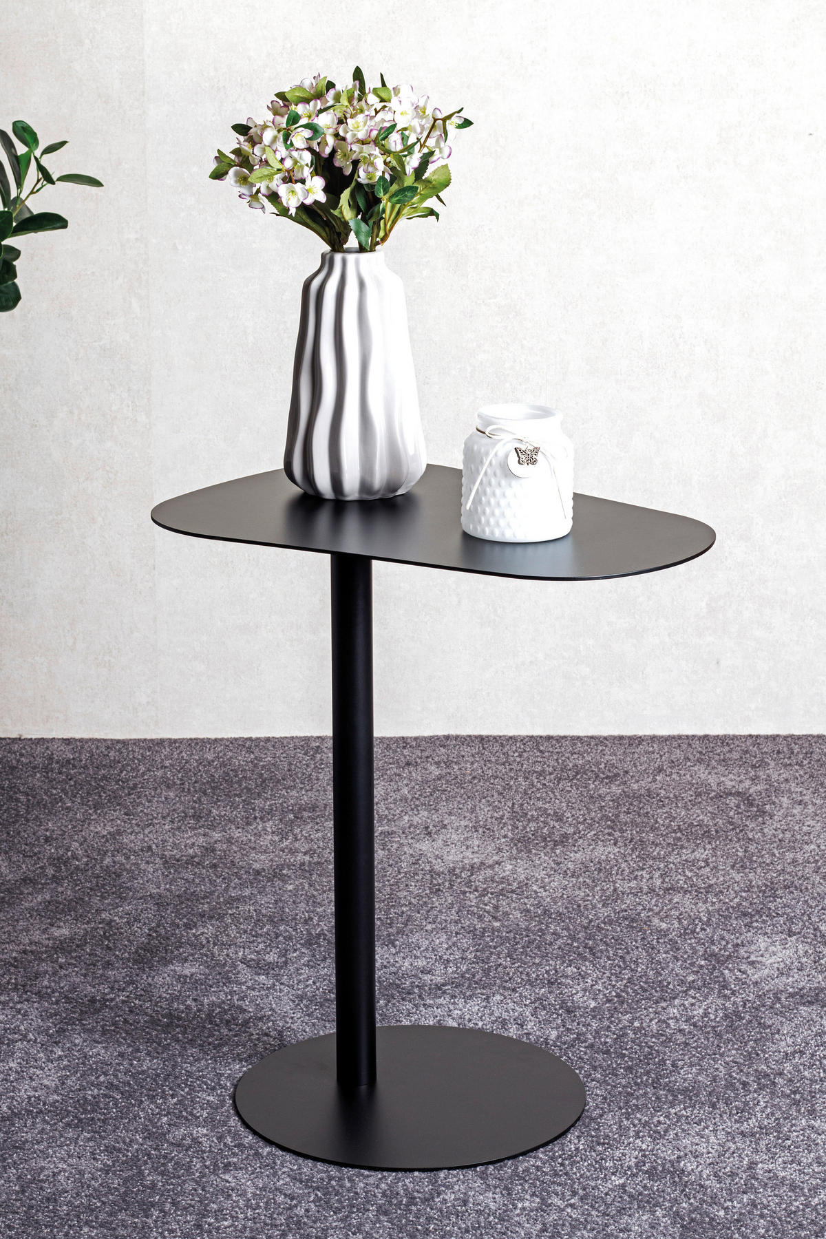 BEISTELLTISCH 53/38/60 cm Schwarz organisch  - Schwarz, Trend, Metall (53/38/60cm)