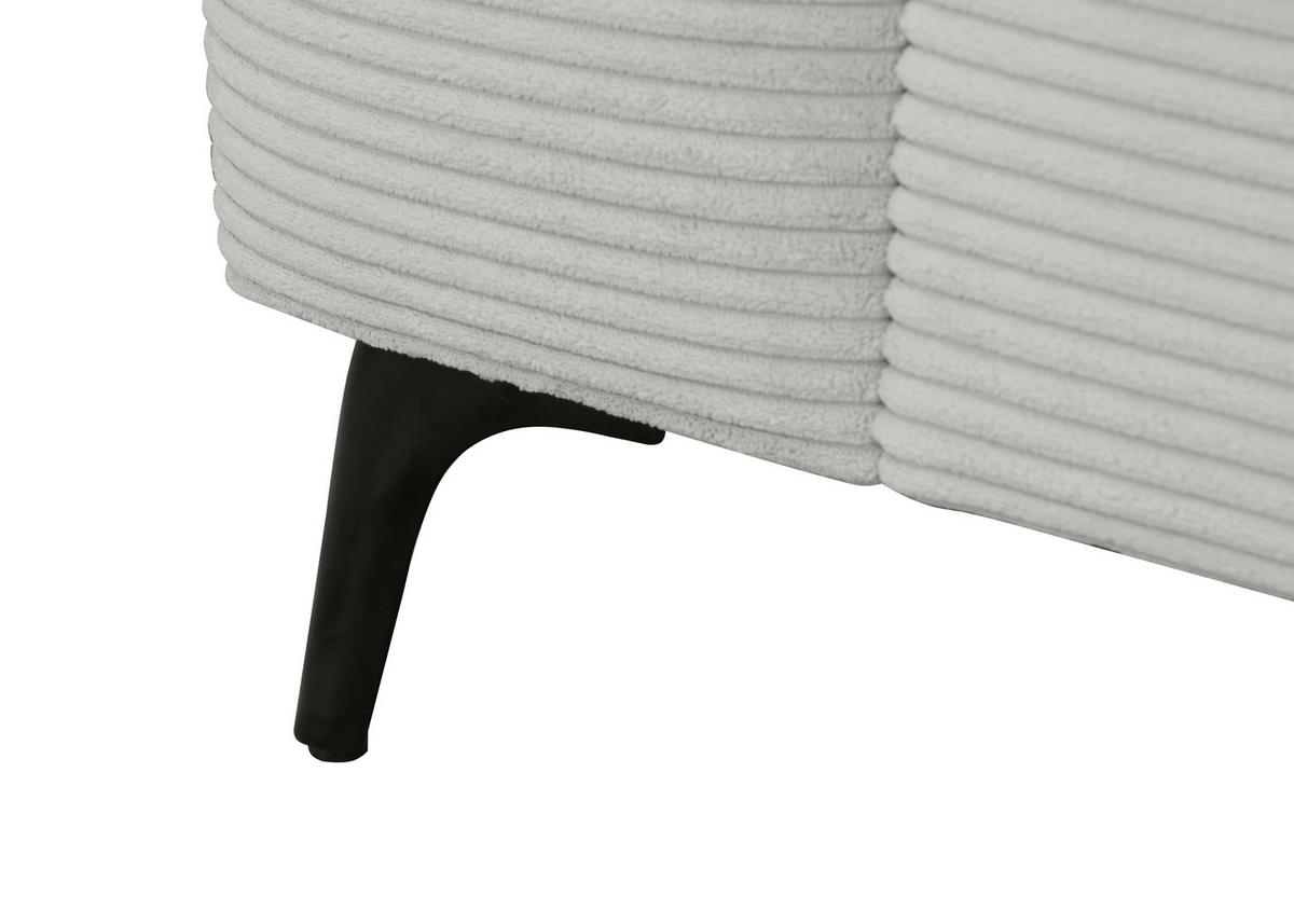 SCHLAFSOFA Cord Hellgrau  - Hellgrau/Schwarz, Design, Textil/Metall (204/89/98cm) - Carryhome