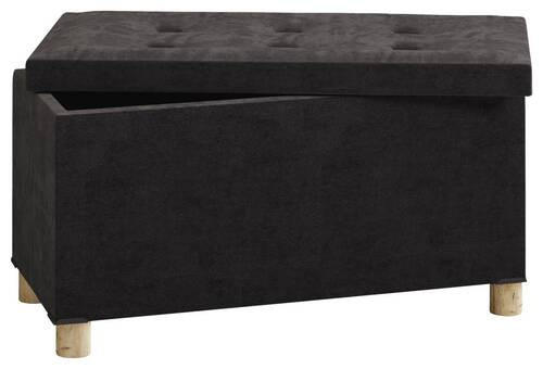 TRUHENBANK - Anthrazit/Braun, Modern, Holzwerkstoff/Textil (76/40/38cm) - MID.YOU