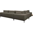 ECKSOFA  in Leinwand Dunkelbraun  271/318 cm  - Dunkelbraun/Schwarz, Design, Textil/Metall (271/318cm) - Belluti