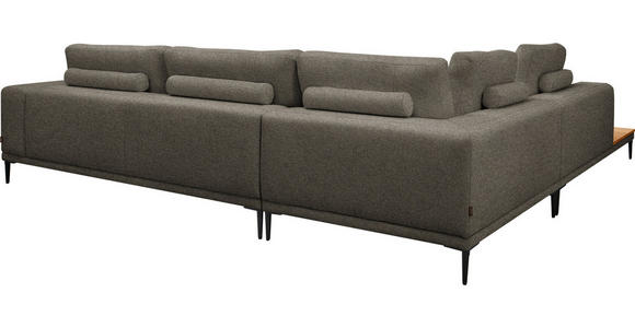 ECKSOFA  in Leinwand Dunkelbraun  271/318 cm  - Dunkelbraun/Schwarz, Design, Textil/Metall (271/318cm) - Belluti