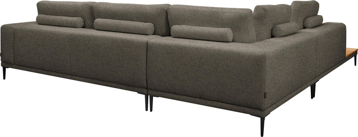 ECKSOFA  in Leinwand Dunkelbraun  271/318 cm  - Dunkelbraun/Schwarz, Design, Textil/Metall (271/318cm) - Belluti