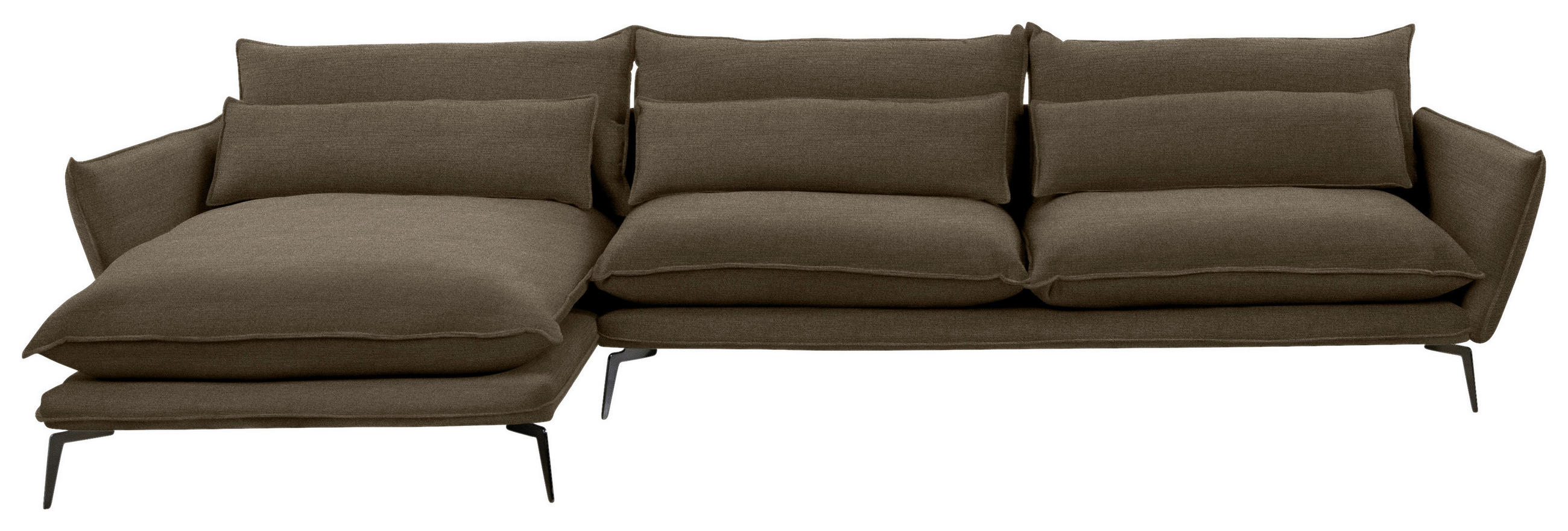 HÖRNSOFFA i tyg brun  - brun/svart, Design, metall/textil (165/338cm) - Livetastic