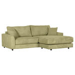 ECKSOFA in Cord Hellgrün  240/175 cm  - Schwarz/Hellgrün, Design, Kunststoff/Textil (240/175cm) - Landscape