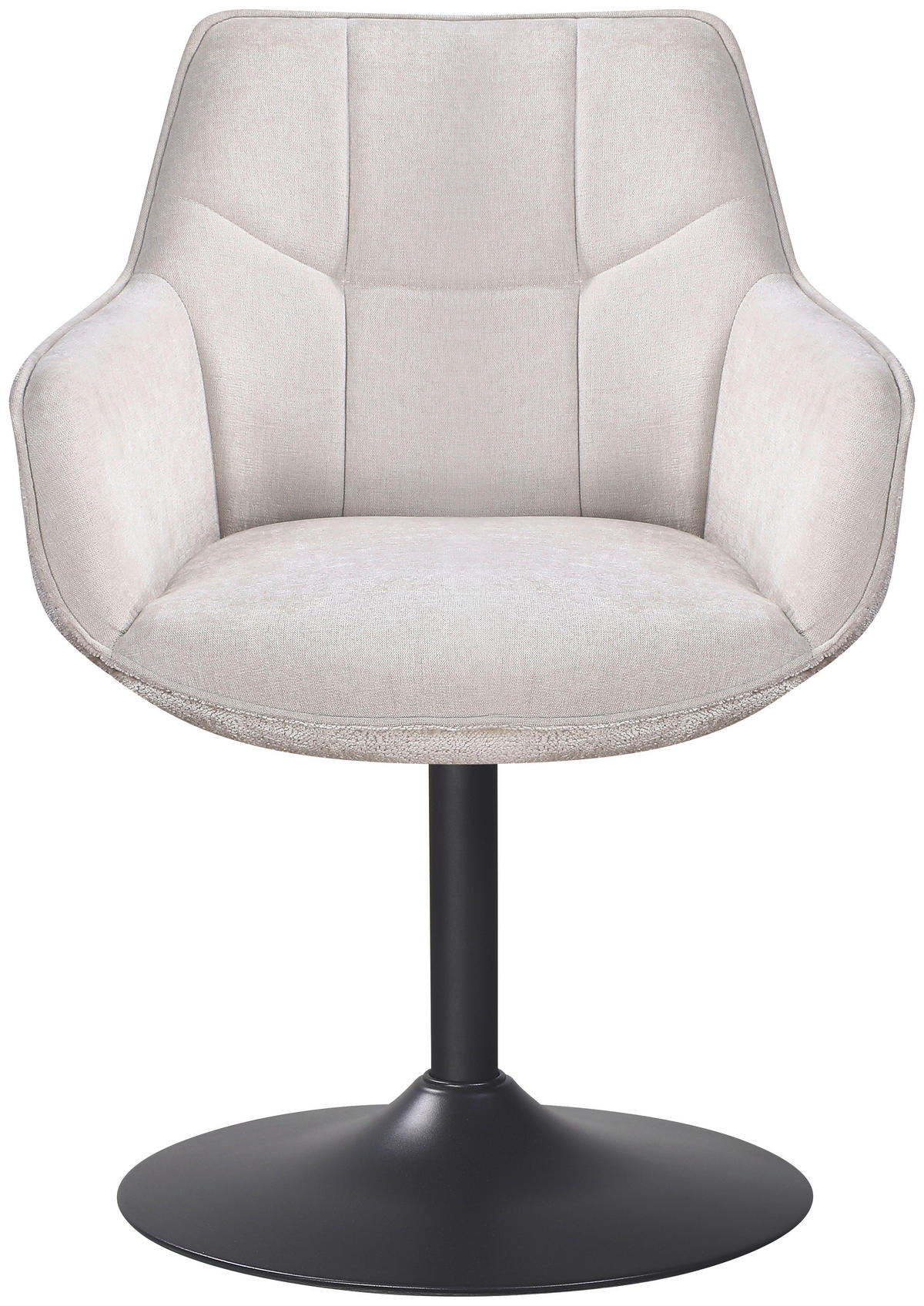 ARMLEHNSTUHL  in Eisen Chenille, Leinenoptik  - Beige/Schwarz, KONVENTIONELL, Textil/Metall (63/87/64cm) - MID.YOU