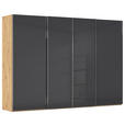 SCHWEBETÜRENSCHRANK 316/235/68 cm 4-türig Grau, Eiche Artisan  - Chromfarben/Eiche Artisan, Design, Glas/Holzwerkstoff (316/235/68cm) - Novel