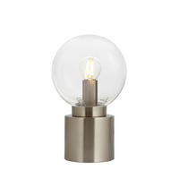 TISCHLEUCHTE 15/24,5 cm   - Opal/Nickelfarben, Design, Glas/Metall (15/24,5cm) - Globo