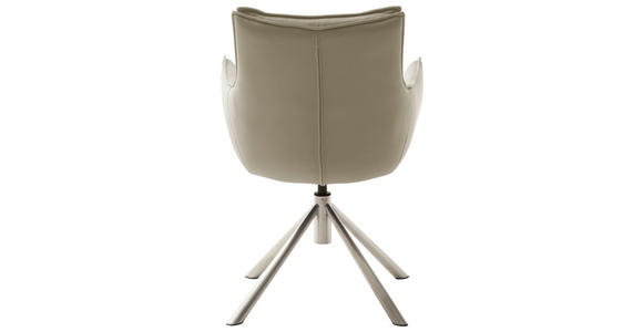 ARMLEHNSTUHL in Edelstahl beschichtet - Edelstahlfarben/Cappuccino, Design, Textil/Metall (60/90/65cm) - Novel