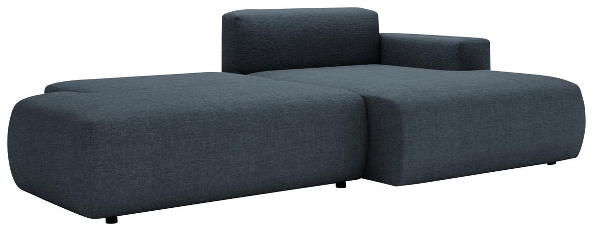 ECKSOFA ARTE Dunkelblau Chenille  - Schwarz/Dunkelblau, Design, Kunststoff/Textil (284/160cm) - Livetastic
