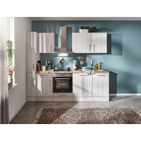 KÜCHENLEERBLOCK 250 cm   in Weiß, Lärchefarben  - Edelstahlfarben/Lärchefarben, Basics, Holzwerkstoff/Metall (250cm) - Respekta