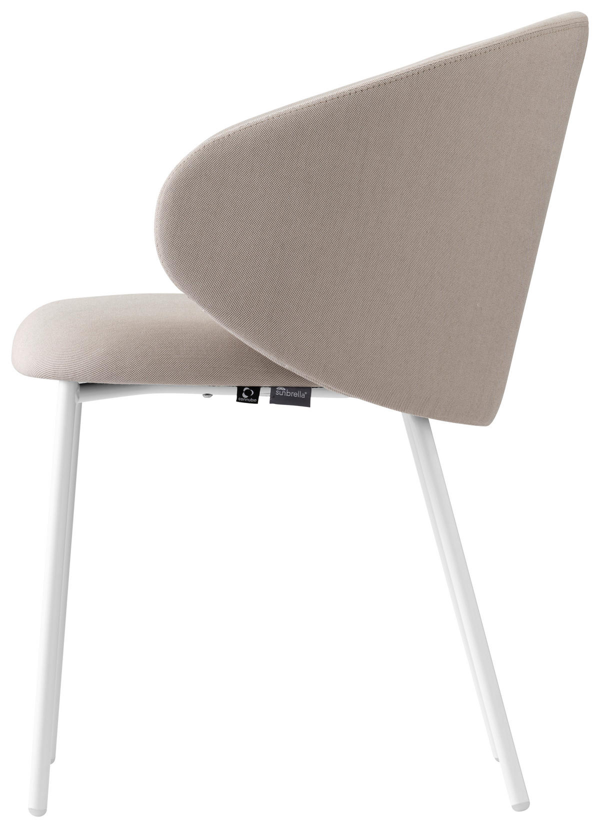 GARTENSTUHL-SET Edelstahl Weiß, Sandfarben  - Sandfarben/Weiß, Basics, Textil/Metall (55/76/56cm) - Connubia 