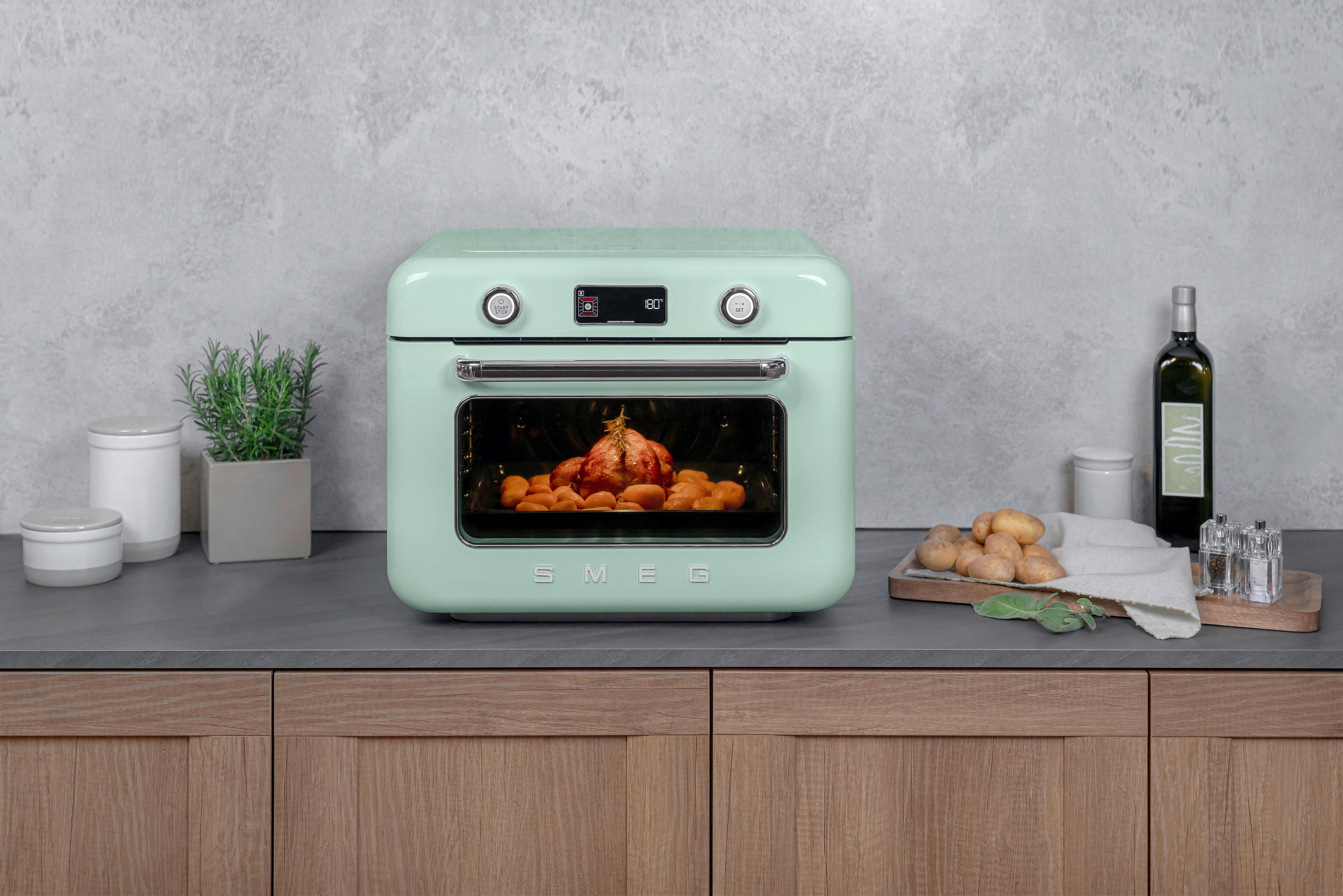 MINIBACKOFEN 50´s Style  - Pastellgrün, Basics, Metall (50/40/51cm) - SMEG