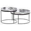 COUCHTISCHSET in Metall 46/46/41 cm  - Silberfarben/Schwarz, Modern, Metall (46/46/41cm) - MID.YOU