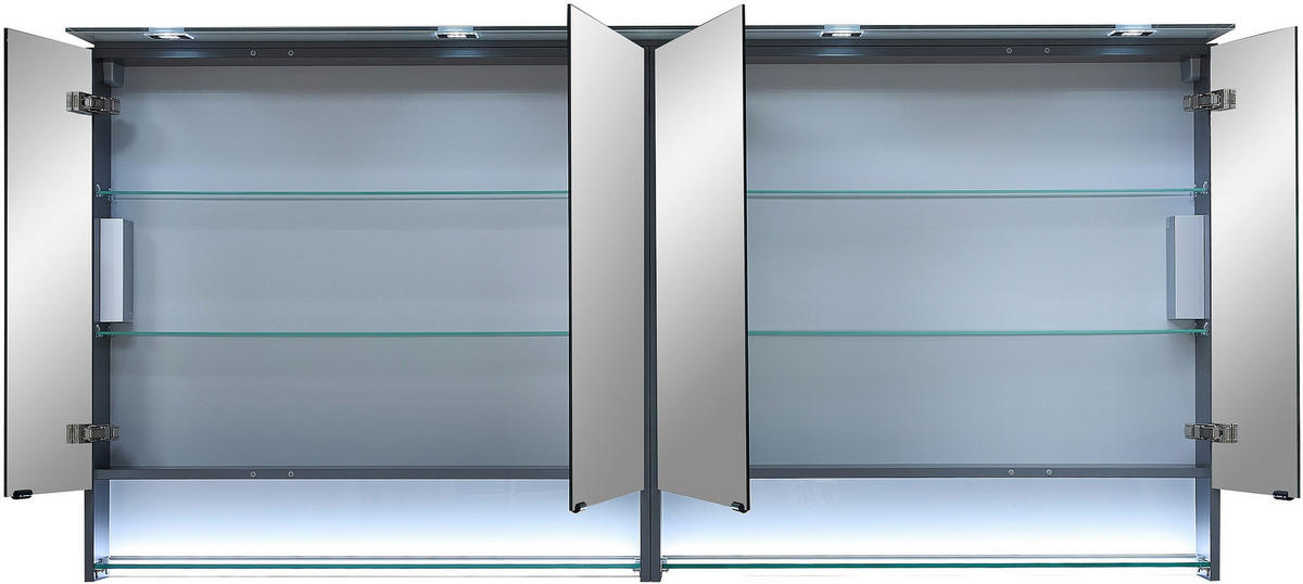 SPIEGELSCHRANK 180/86,8/16 cm  - Schwarz/Grau, Design, Glas/Holzwerkstoff (180/86,8/16cm) - Leonardo Living