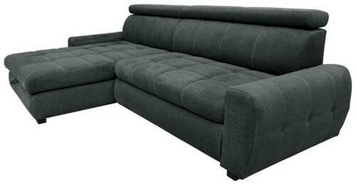 Wohnlandschaft inkl.Funktionen in Webstoff Anthrazit  173/276 cm  - Anthrazit/Schwarz, LIFESTYLE, Kunststoff/Textil (173/276cm) - Stylife