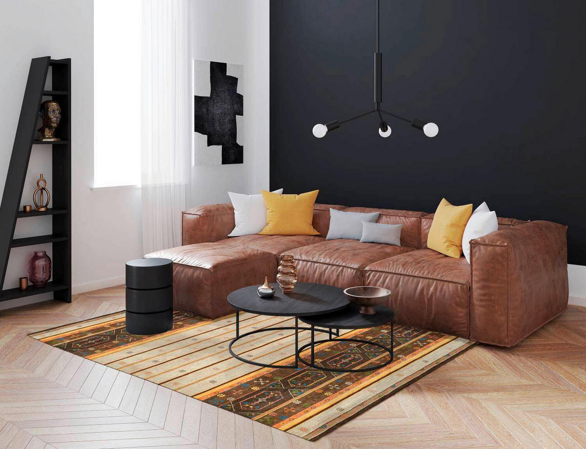 ROČNO TKANA PREPROGA  140/200 cm  tkano  peščene barve  - peščene barve, Basics, tekstil (140/200cm)