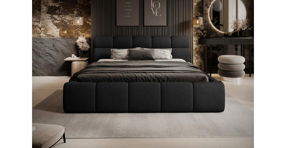 POLSTERBETT Schwarz 160/200 cm  - Schwarz, Design, Kunststoff/Textil (160/200cm) - Esposa