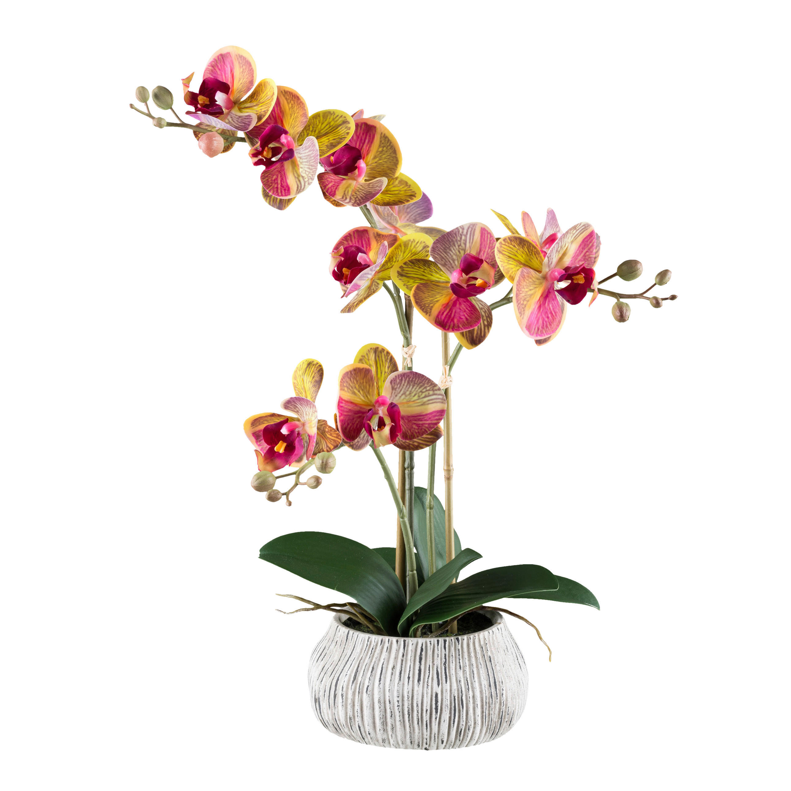 KUNSTPFLANZE Orchidee 48 cm  - Pink/Gelb, Design, Kunststoff/Stein (48cm) - P & B