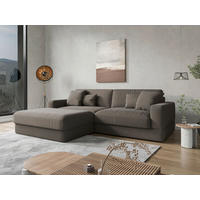 ECKSOFA Flachgewebe Graphitfarben  - Schwarz/Graphitfarben, Modern, Kunststoff/Textil (196/264cm) - Sit & More