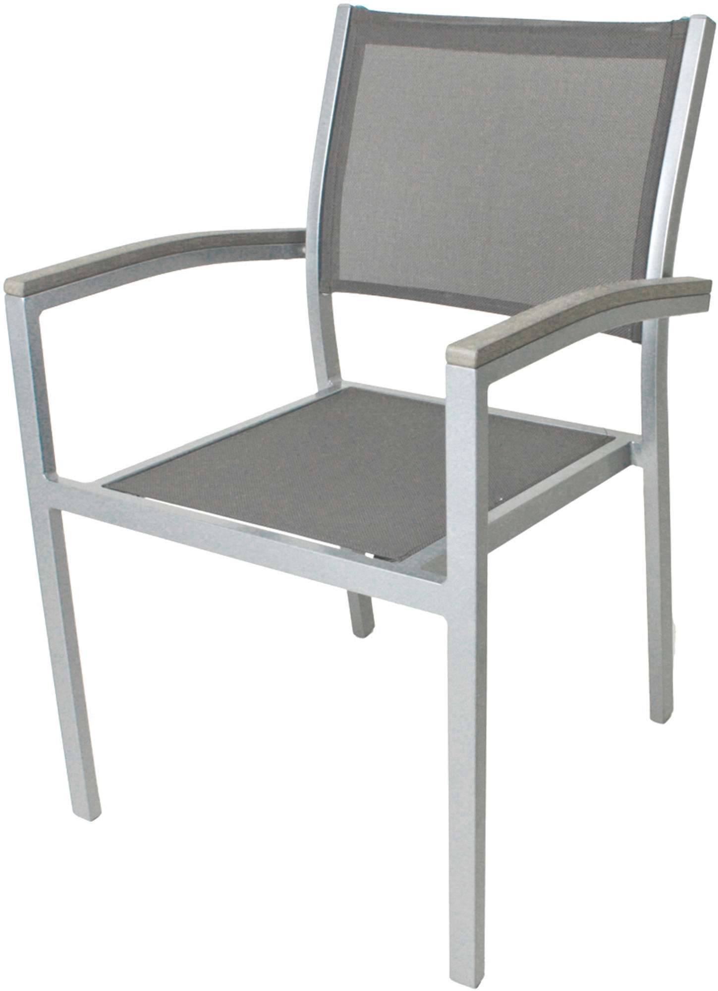 GARTENSTUHL-SET Aluminium Grau, Silberfarben  - Silberfarben/Grau, Basics, Kunststoff/Textil (60/86/55cm) - Gardenson