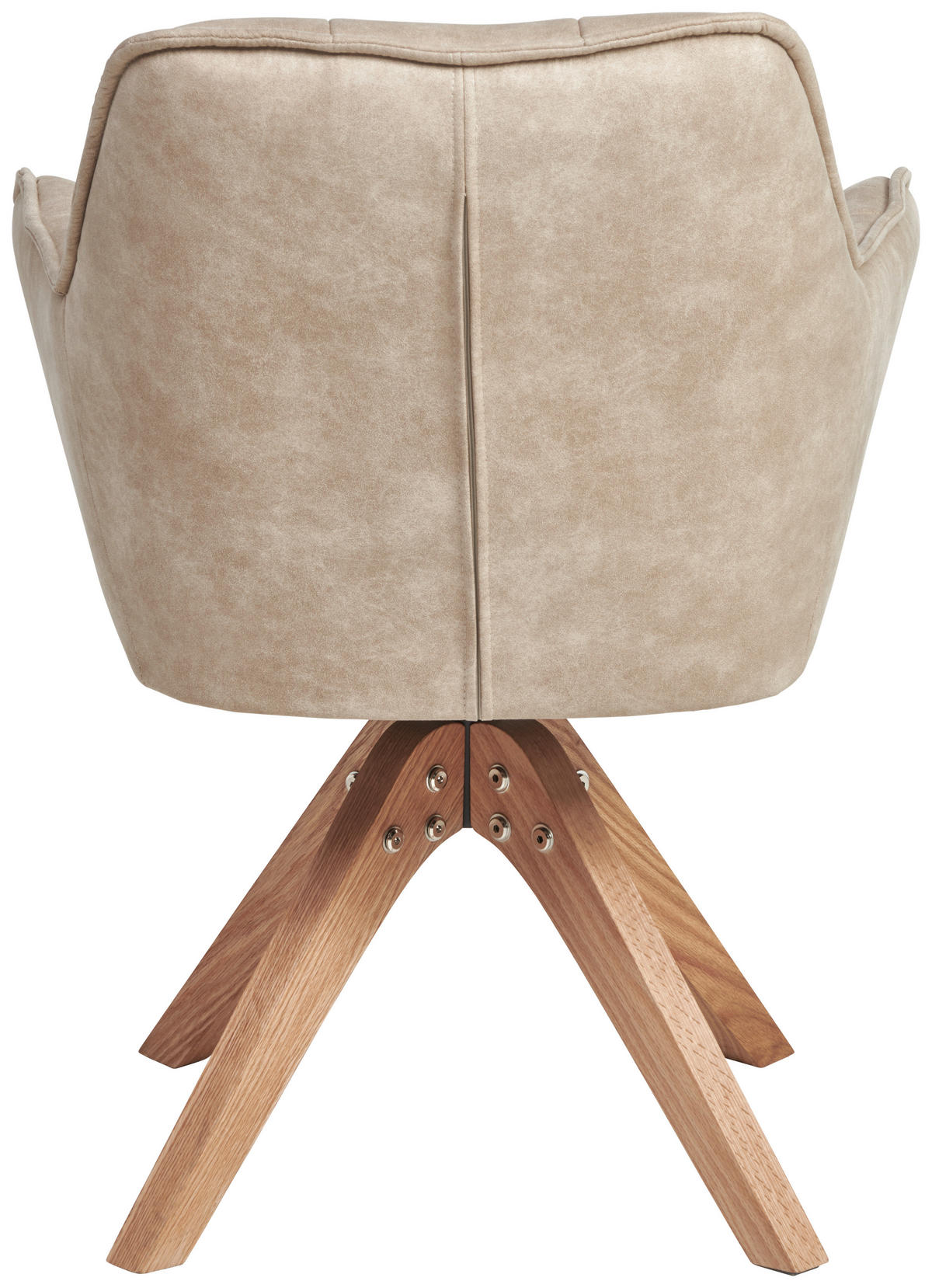 ARMLEHNSTUHL  Sitzfläche 360° drehbar, inklusive Armlehnen Webstoff  - Eichefarben/Beige, Basics, Holz/Textil (61/85/63cm) - MID.YOU