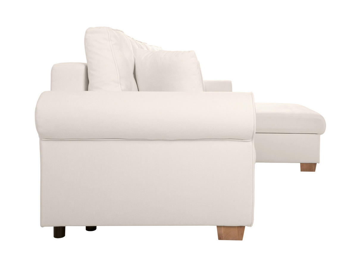 ECKSOFA Arles Creme  - Buchefarben/Creme, Design, Holz/Textil (266/161cm) - MID.YOU