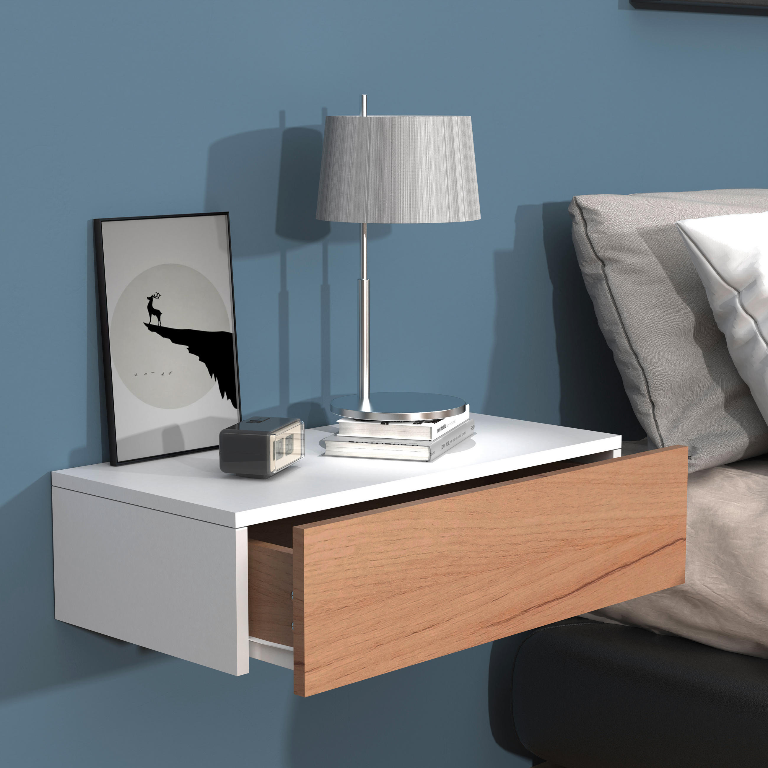 NACHTSCHRANK 60/15/30 cm  - Eichefarben/Weiß, MODERN, Holzwerkstoff (60/15/30cm) - MID.YOU