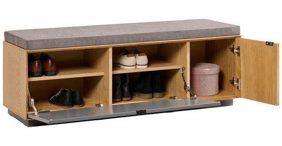 GARDEROBENBANK  in 135/42,2/42 cm  - Eichefarben/Schwarz, Natur, Holz/Holzwerkstoff (135/42,2/42cm) - Linea Natura