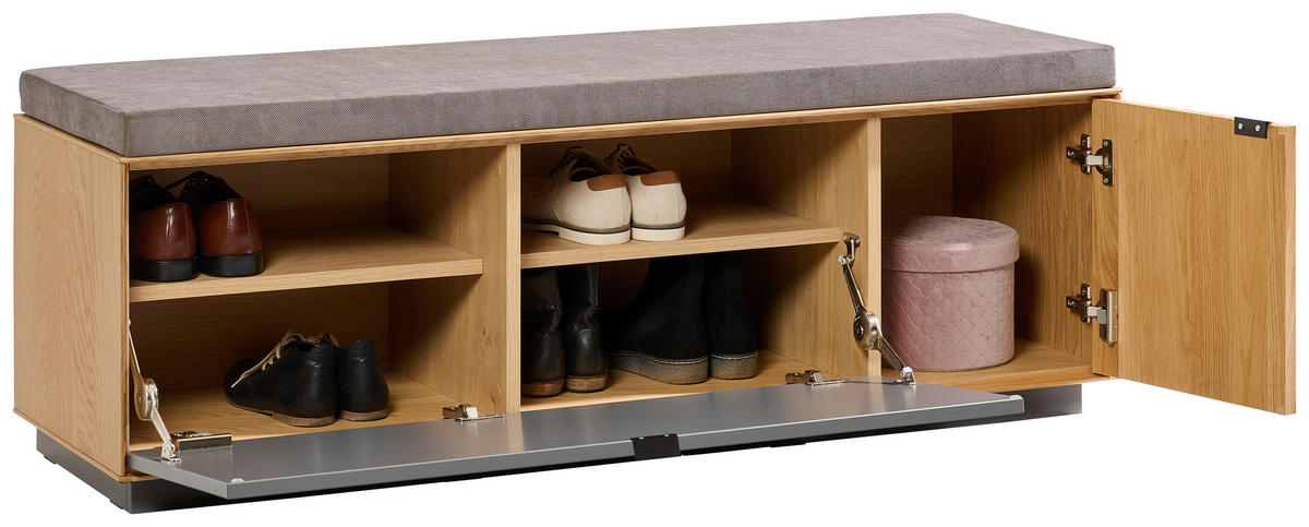 GARDEROBENBANK  in 135/42,2/42 cm  - Eichefarben/Schwarz, Natur, Holz/Holzwerkstoff (135/42,2/42cm) - Linea Natura