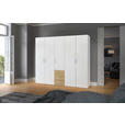 KLEIDERSCHRANK  in Weiß, Eichefarben  - Eichefarben/Silberfarben, Design, Holzwerkstoff (253/215/59cm) - Carryhome
