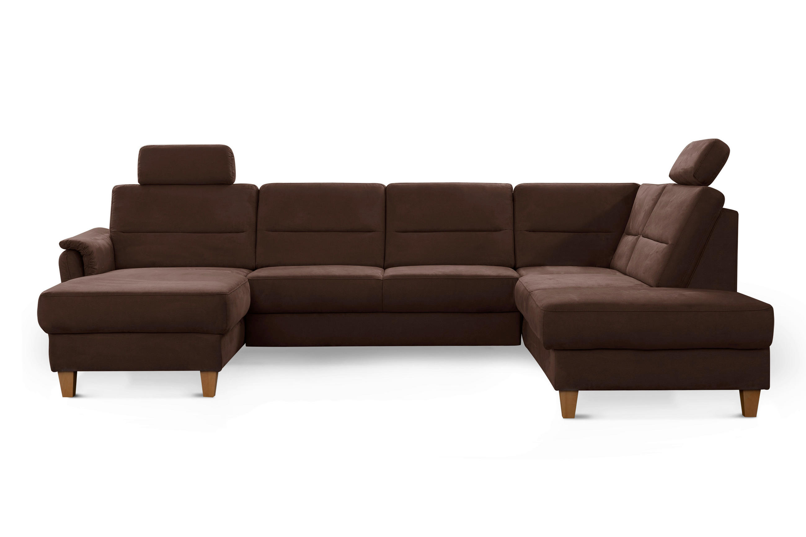 WOHNLANDSCHAFT in Mikrofaser Dunkelbraun  - Eichefarben/Dunkelbraun, Konventionell, Holz/Textil (163/308/212cm) - Sit & More
