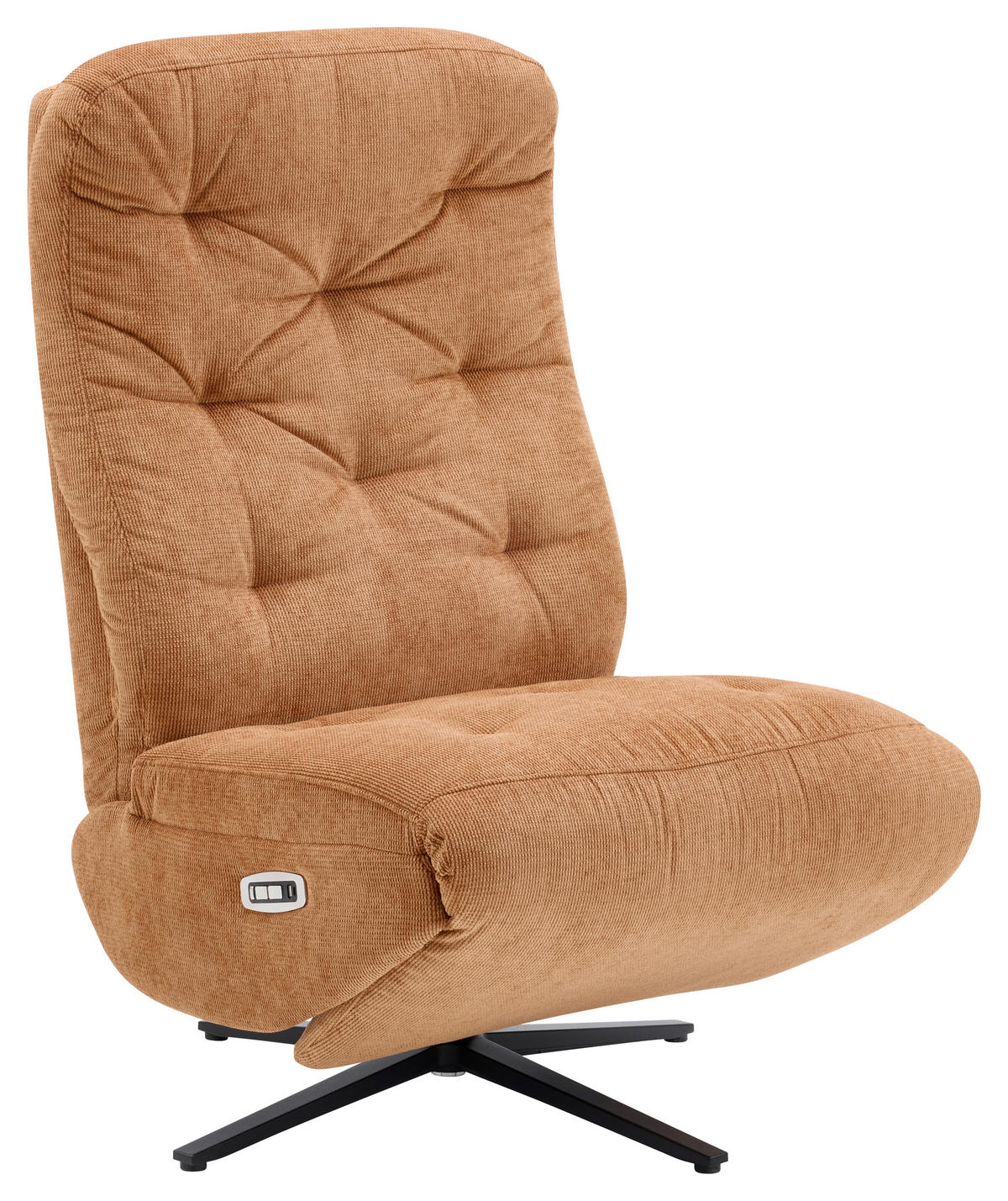 RELAXSESSEL NORA Webstoff    - Rostfarben/Schwarz, Design, Textil/Metall (68/113/84cm) - Livetastic