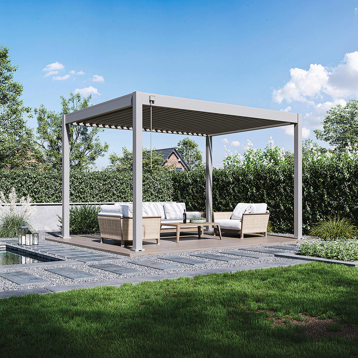PERGOLA 300/400/255 cm   - Perlmutt, Basics, Metall (300/400/255cm) - Gardenson