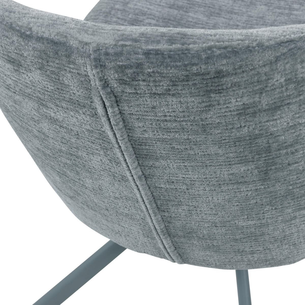 STUHL-SET 2 Stück Sitzfläche 360° drehbar Bouclé  - Blau, MODERN, Textil/Metall (58/80/65cm) - Livetastic