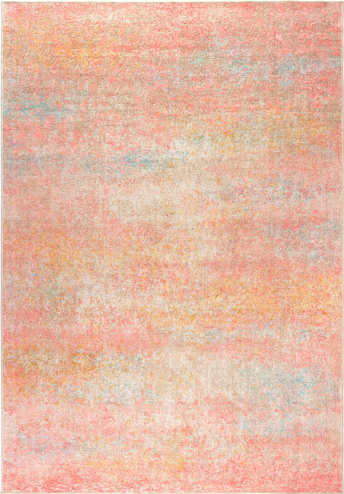VINTAGE-TEPPICH Ondea Fiorith 240/340 cm  in Rosa, Türkis, Dunkelgelb  - Türkis/Dunkelgelb, Design, Kunststoff/Textil (240/340cm) - Lindorug