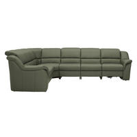 ECKSOFA  in Echtleder Schilfgrün  260/324 cm  - Schilfgrün/Schwarz, KONVENTIONELL, Leder/Kunststoff (260/324cm) - Cantus