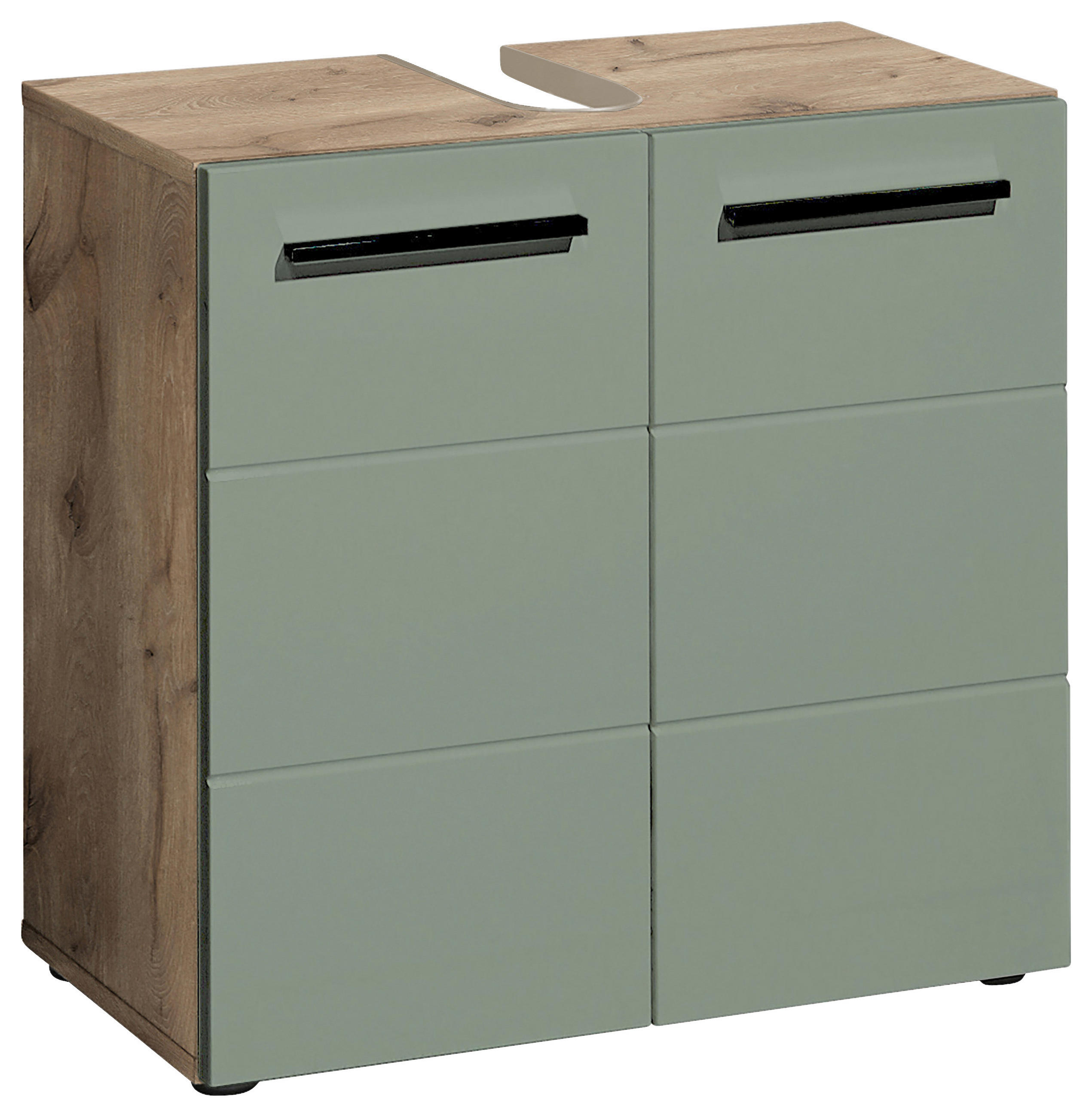 WASCHBECKENUNTERSCHRANK 60/62/31 cm  - Eichefarben/Schwarz, Basics, Holzwerkstoff/Kunststoff (60/62/31cm) - MID.YOU