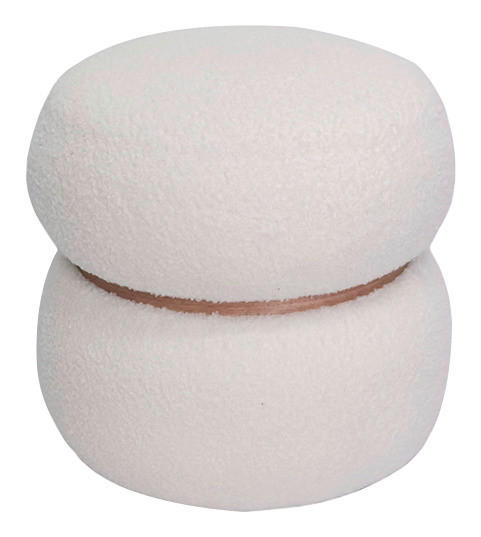 HOCKER Vliesstoff, Teddystoff Weiß  - Weiß, Trend, Textil (45/41/45cm) - Xora