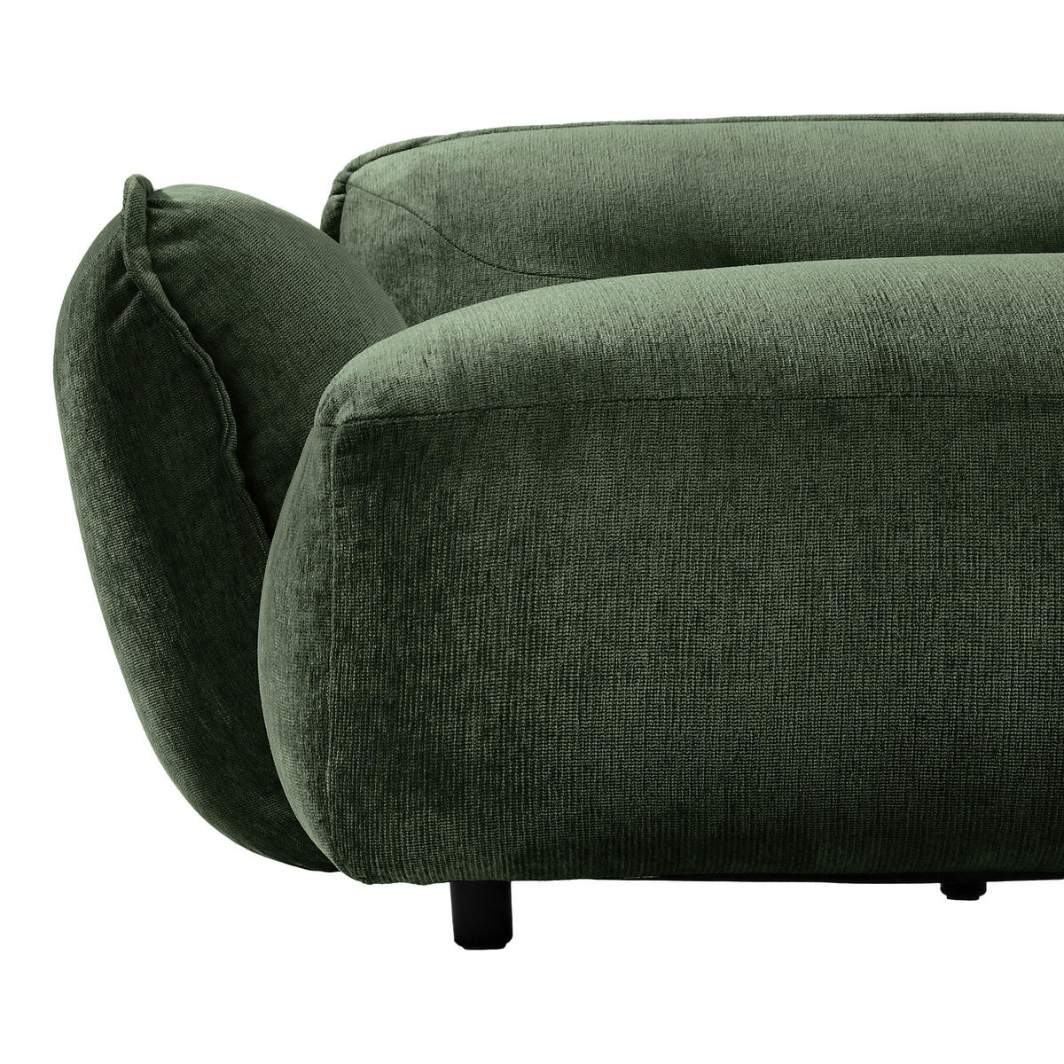 XXL-SESSEL in Chenille Dunkelgrün  - Dunkelgrün/Schwarz, Modern, Kunststoff/Textil (182/87/184cm) - Trendmanufaktur