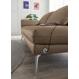 RÉCAMIERE in Echtleder Hellbraun  - Chromfarben/Hellbraun, Design, Leder/Metall (209/85-109/95-16cm) - Dieter Knoll