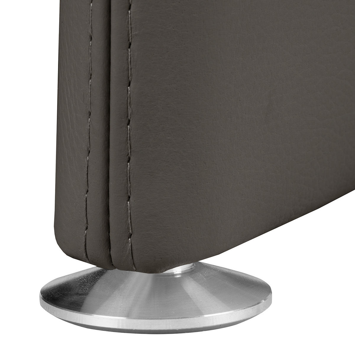 3-SITZER-SOFA Echtleder Dunkelbraun  - Dunkelbraun/Silberfarben, Design, Leder/Metall (214/90/88cm) - Livetastic