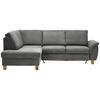 ECKSOFA Grau Flachgewebe  - Eichefarben/Grau, Design, Holz/Textil (185/253cm) - Cantus