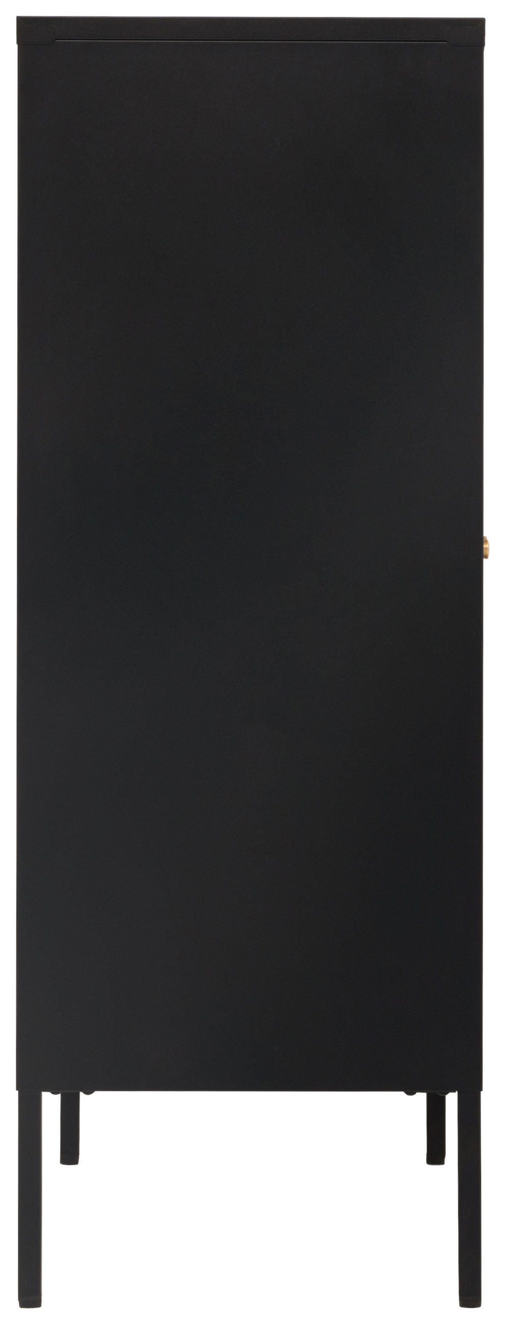 VITRINE  in Schwarz  - Transparent/Goldfarben, Design, Glas/Metall (80/110/40cm) - MID.YOU