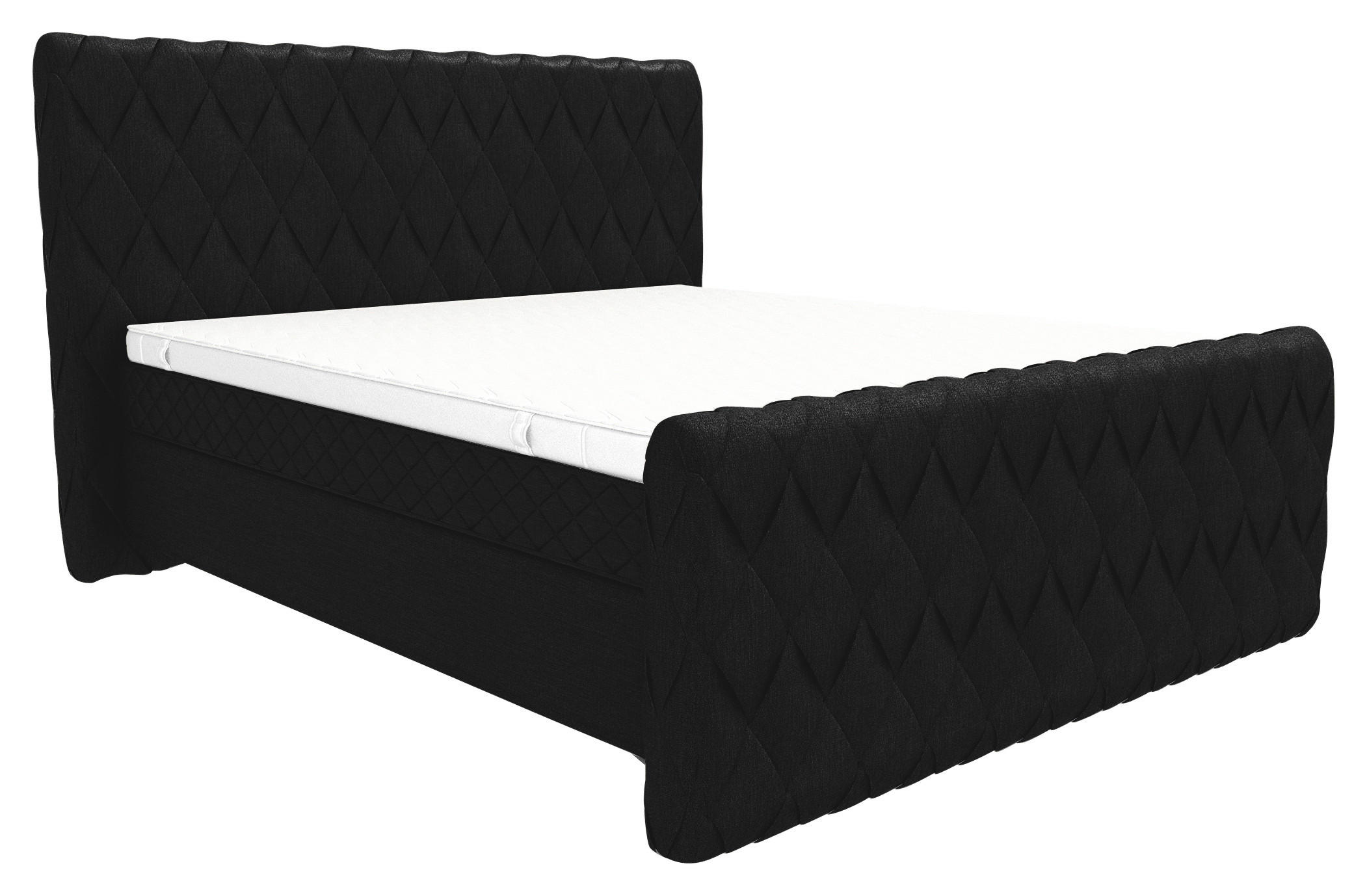 BOXSPRINGBETT 180/200 cm  in Schwarz  - Schwarz, Design, Textil/Metall (180/200cm) - Boxxx