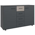 KOMMODE  in 130/83/41 cm  - Schwarz/Graphitfarben, KONVENTIONELL, Holzwerkstoff/Kunststoff (130/83/41cm) - Carryhome