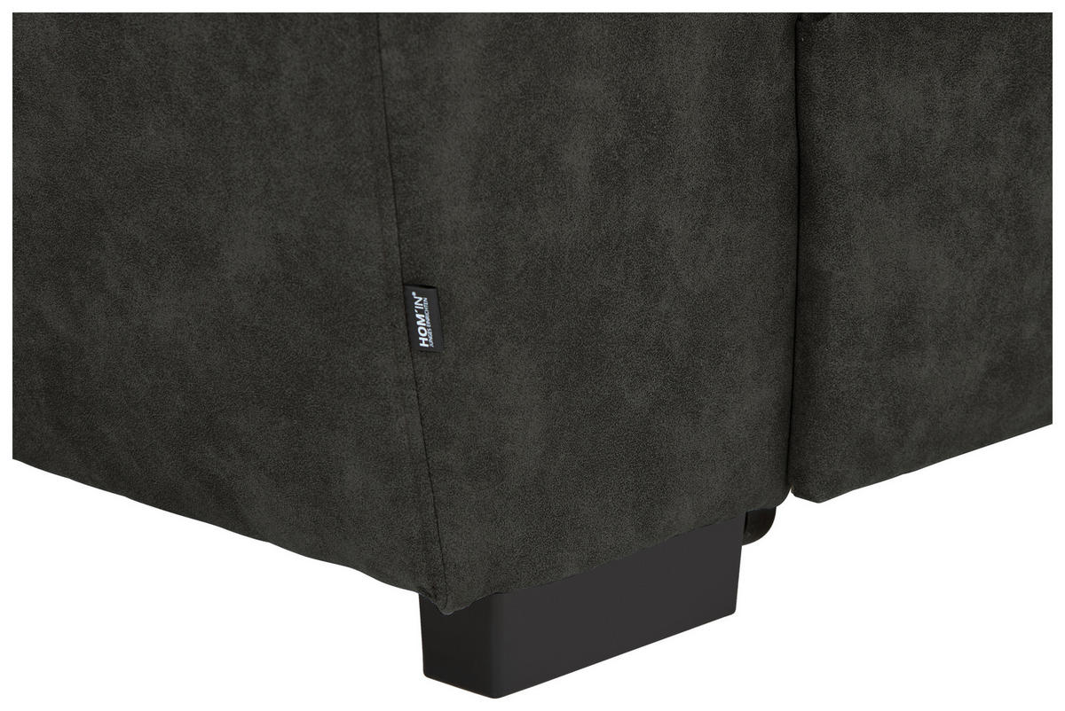 ECKSOFA in Lederlook Anthrazit  263/230 cm  - Anthrazit/Schwarz, MODERN, Kunststoff/Textil (263/230cm) - Hom`in